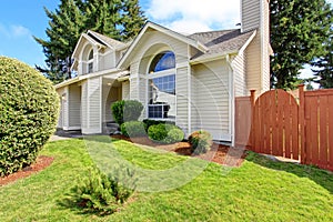 Beautiful house exterior with arch window