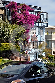 Beautiful house at Lombard Street, San Francisco photo