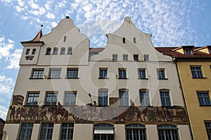 Beautiful house at the main market in Nuremberg, Germany, 2015 photo