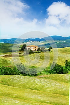 Beautiful house in Tuscany landscape, Italy