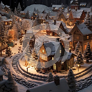 beautiful house in winter season generated by AI tool