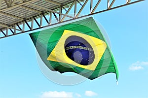 The beautiful and huge flag of Brazil at the CCA event park