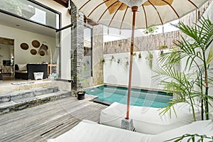 Beautiful and huge tropical swimming pool