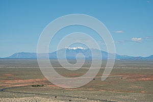 Beautiful Humphrey`s Peak vista in springtime photo