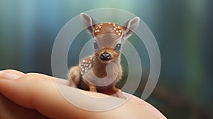 Beautiful Hyper-realistic 3d Render Of A Cute Baby Deer