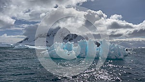 Beautiful Iceberg in Antarctica travel on ship