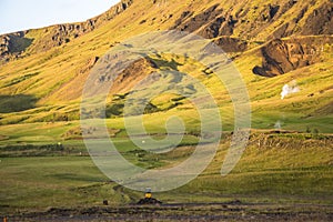 Beautiful Iceland landscape with golf course