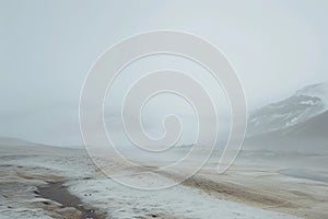 beautiful iceland in style of minimalism