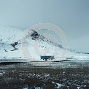 beautiful iceland in style of minimalism