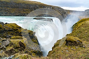 Beautiful Icelandic landscape at Gulfoss Waterfall