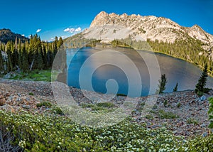 Beautiful Idaho mountain sceen with Lake and mountains