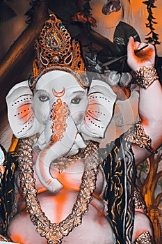 Beautiful idol of Lord Ganesha, elephant-headed Hindu God, Ganesh Chaturthi is the most famous festival celebrated all over India