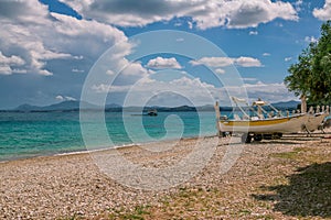 Beautiful idyllic summer landscape with beach