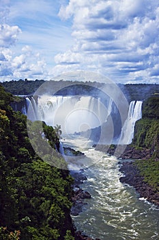 Beautiful iguazu waterfall in brasilian side