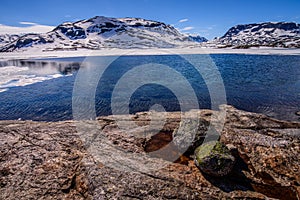 The beautiful illuminated landscape of Norway.