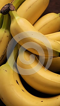 An up-close look at some group of ripe vivid Banana that have a rich, textured detail photo