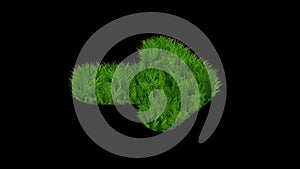 Beautiful illustration of arrow shape with green grass on plain black background