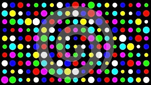 Beautiful illustration of colorful circles pattern on plain black background