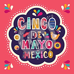 Beautiful illustration with design for Mexican holiday 5 may Cinco De Mayo.