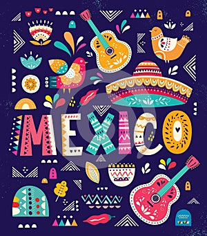 Beautiful illustration with design for Mexican holiday 5 may Cinco De Mayo photo