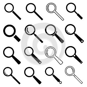 A beautiful illustration of magnifying glass set