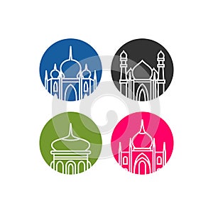 Mosque building icon illustration