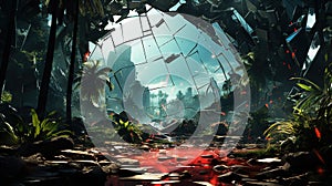 Beautiful Illustration of the shattered Environment