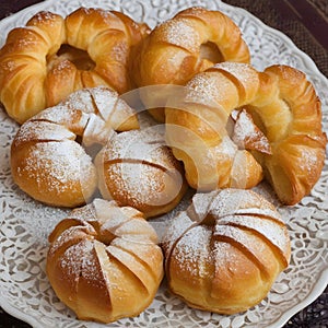 Delicious Wuthan al Gati (judge\'s ears), pastries from Tunisia photo