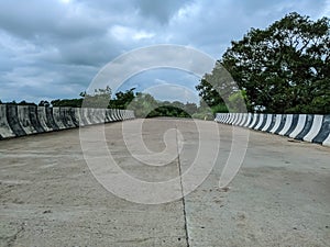 Beautiful image of bridge on river sarayu gonda utter pradesh india