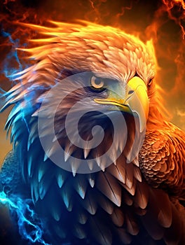 A beautiful image of a dream eagle in a powerful magickal backround.Generative AI