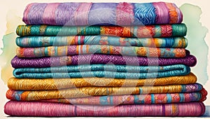 Pile of Colorful Fabric
