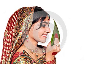 Beautiful indian bride during wedding ceremony