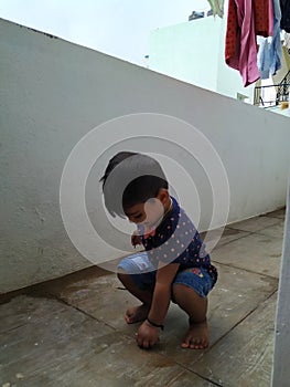 Beautiful Indian Girl Kid Standing and Doing Different Activities like, smiling, dancing, hand movement etc