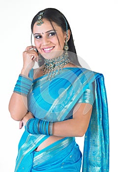 Beautiful indian girl with nice blue bangles