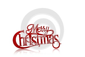 Beautiful inscription, Merry Christmas sign on a white background