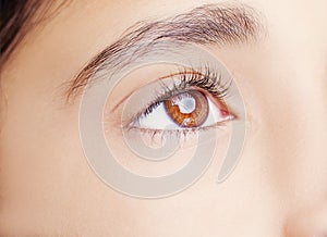 A beautiful insightful look eye. Close up shot