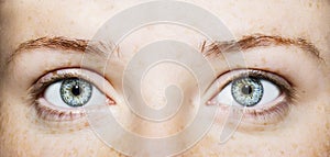 A beautiful insightful look woman`s eye. Close up shot.