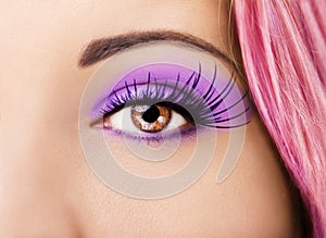 A beautiful insightful look woman`s eye. Close up shot.