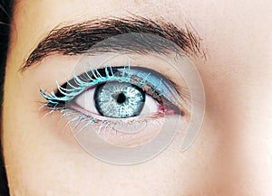 A beautiful insightful look woman`s eye. Close up shot.