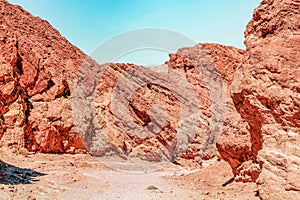 Beautiful inspiring landscape - Death Valley National Park. Red rocks. Concept, travel, tourism, nature