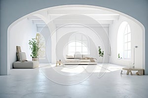 beautiful interior of a beautiful modern completely white house