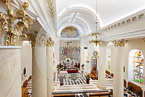 The beautiful interior of Catholic church in Chisinau, Moldova.