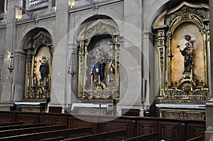 Church Mary Magdalene interior niches from Alfama district in Lisbon photo