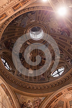 Beautiful interior of italian catholic church antique architecture