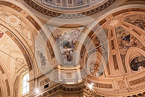 Beautiful interior of italian catholic church antique architecture