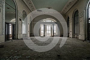 Beautiful interior of an old abandoned palace