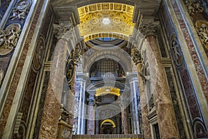 beautiful interior of st.peter basilica vatican rome italy