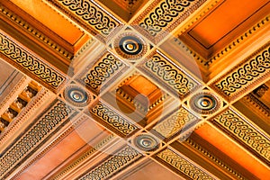 Beautiful and intricate archetecture: ceiling of the historic El Paso County Public Courthouse - Early 1900s photo