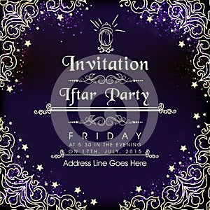 Beautiful invitation card for Ramadan Kareem Iftar Party celebration.