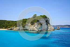 Beautiful Ionian islands - Anti Paxos with turquoise beaches. Greece.